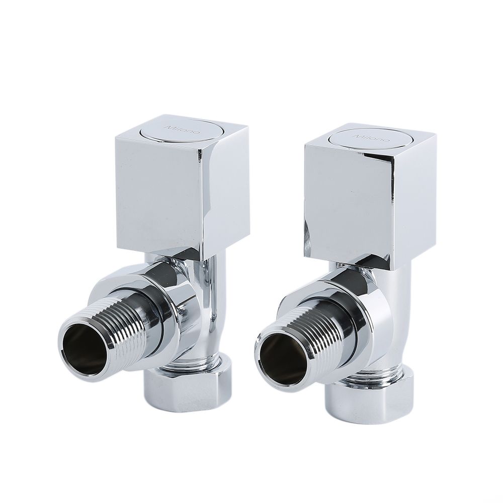 Chrome Square Designer Angled Radiator Valves