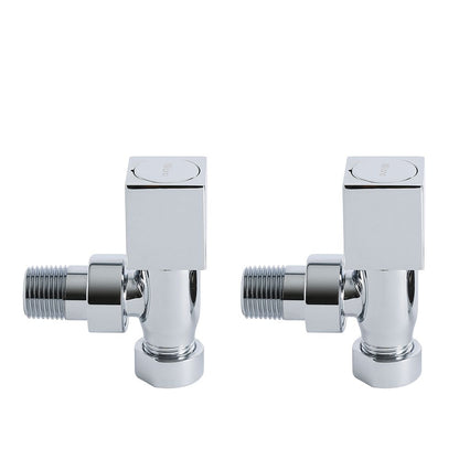 Chrome Square Designer Angled Radiator Valves